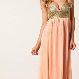 Sexy Sweetheart Strapless Sequined Chiffon Maxi..