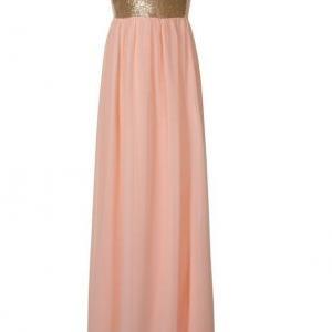 Sexy Sweetheart Strapless Sequined Chiffon Maxi Dress Women Cocktail ...