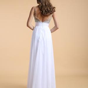Sexy V-neck Floor-length Chiffon Prom Dress Womens..