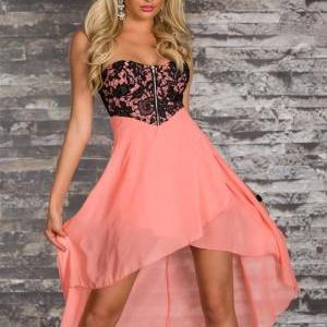 Summer Sexy Sweetheart Strapless Asymmetrical Lace..