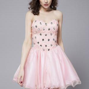Sexy Sweetheart Strapless Sequined A-line Prom..