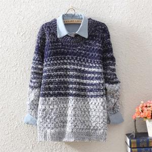 Fashion O-neck Long Sleeve Knit Pullovers Casual..