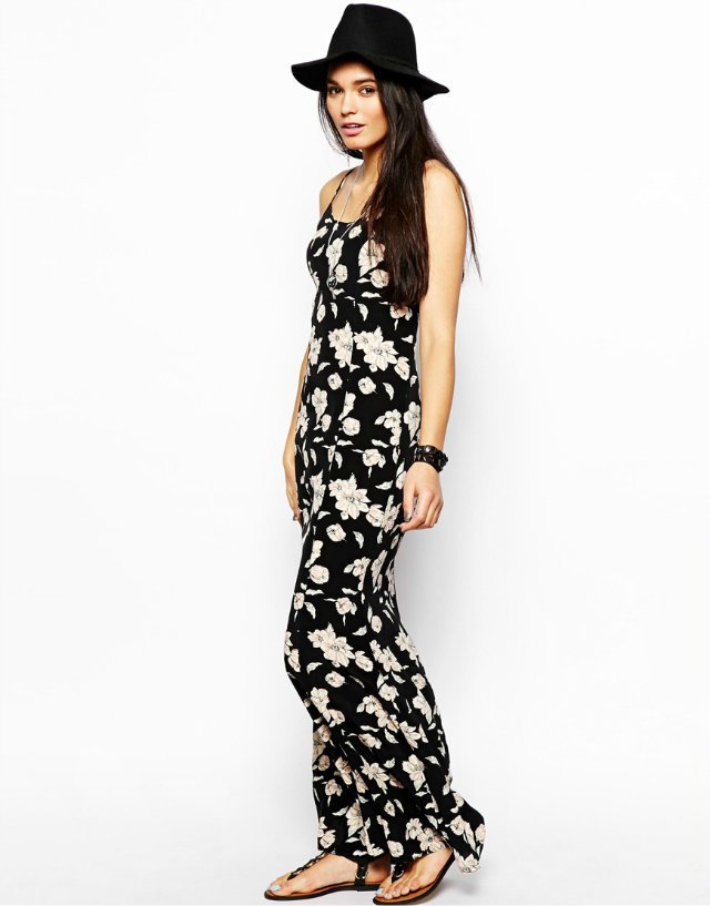 Sexy Spaghetti Strap Ruffled Cutout Maxi Dress Stormy
