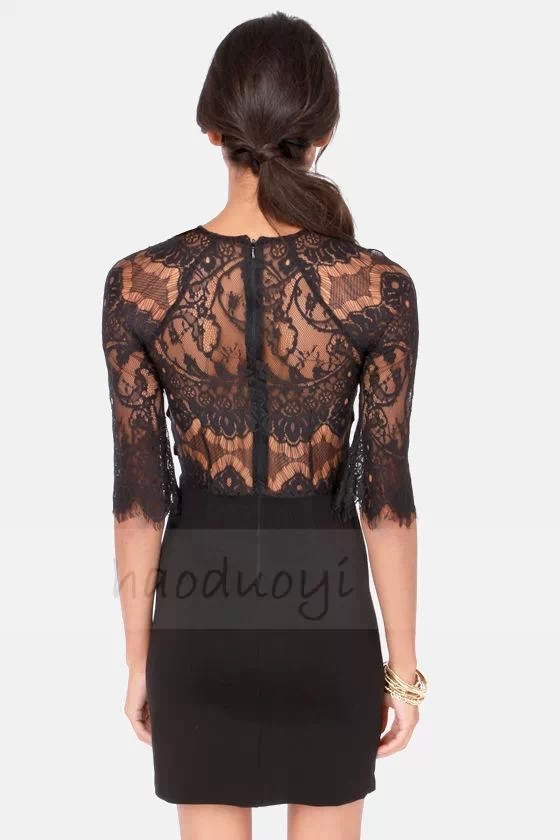 Lace Front & Backless Lingerie Dress