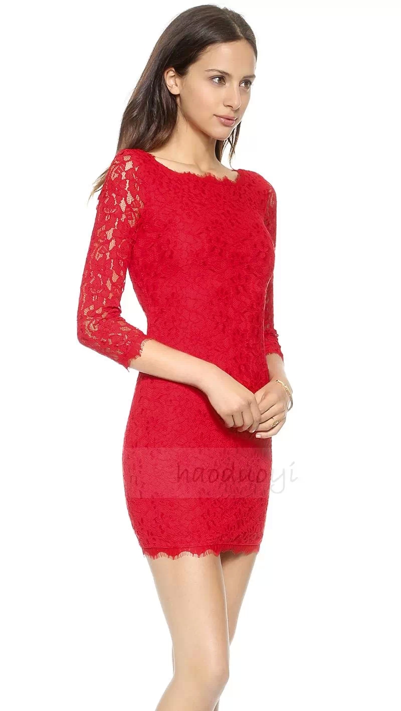 Half Sleeve Lace Top Dress with Slit Spa