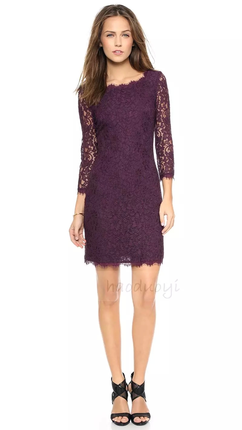 Sexy Zipper Half Sleeve Lace Slim Dress on Luulla