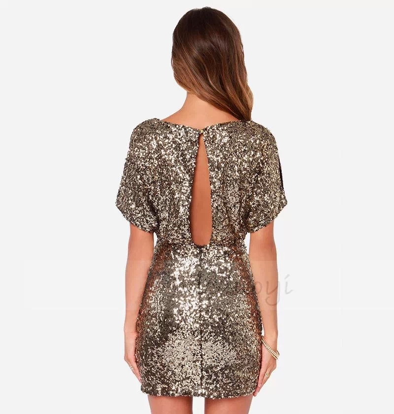 Sexy Backless Sequined Slim Party Dress on Luulla